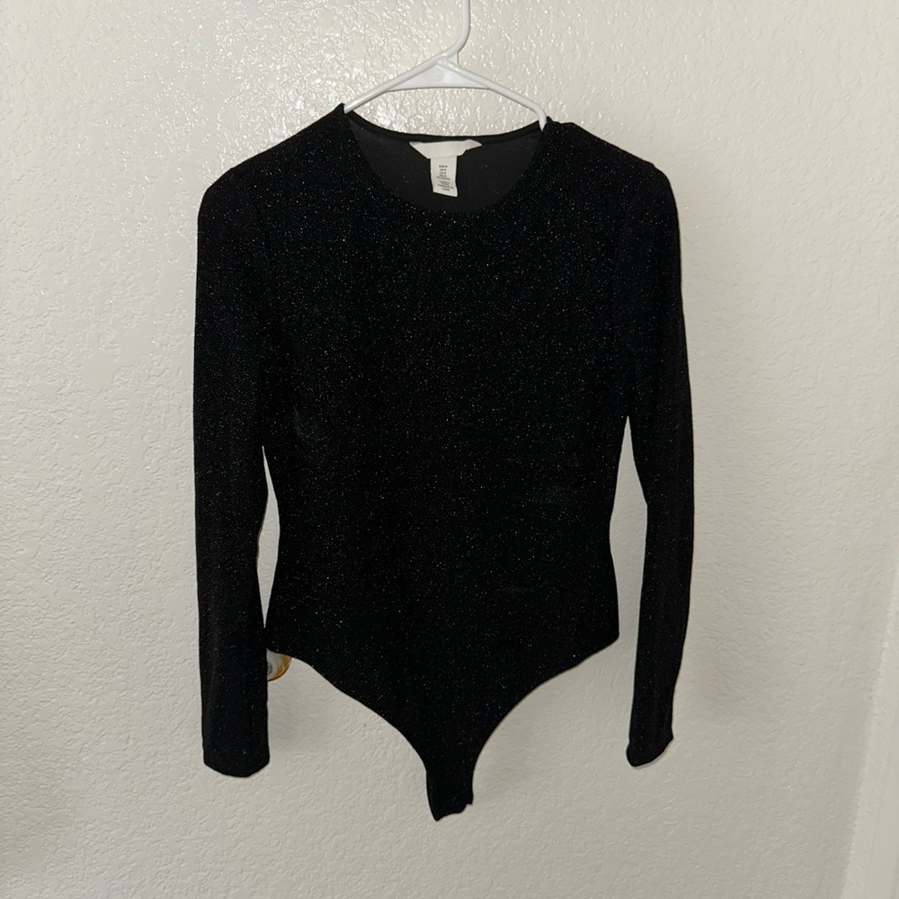 H&M Sparkling Black Long Sleeve Bodysuit